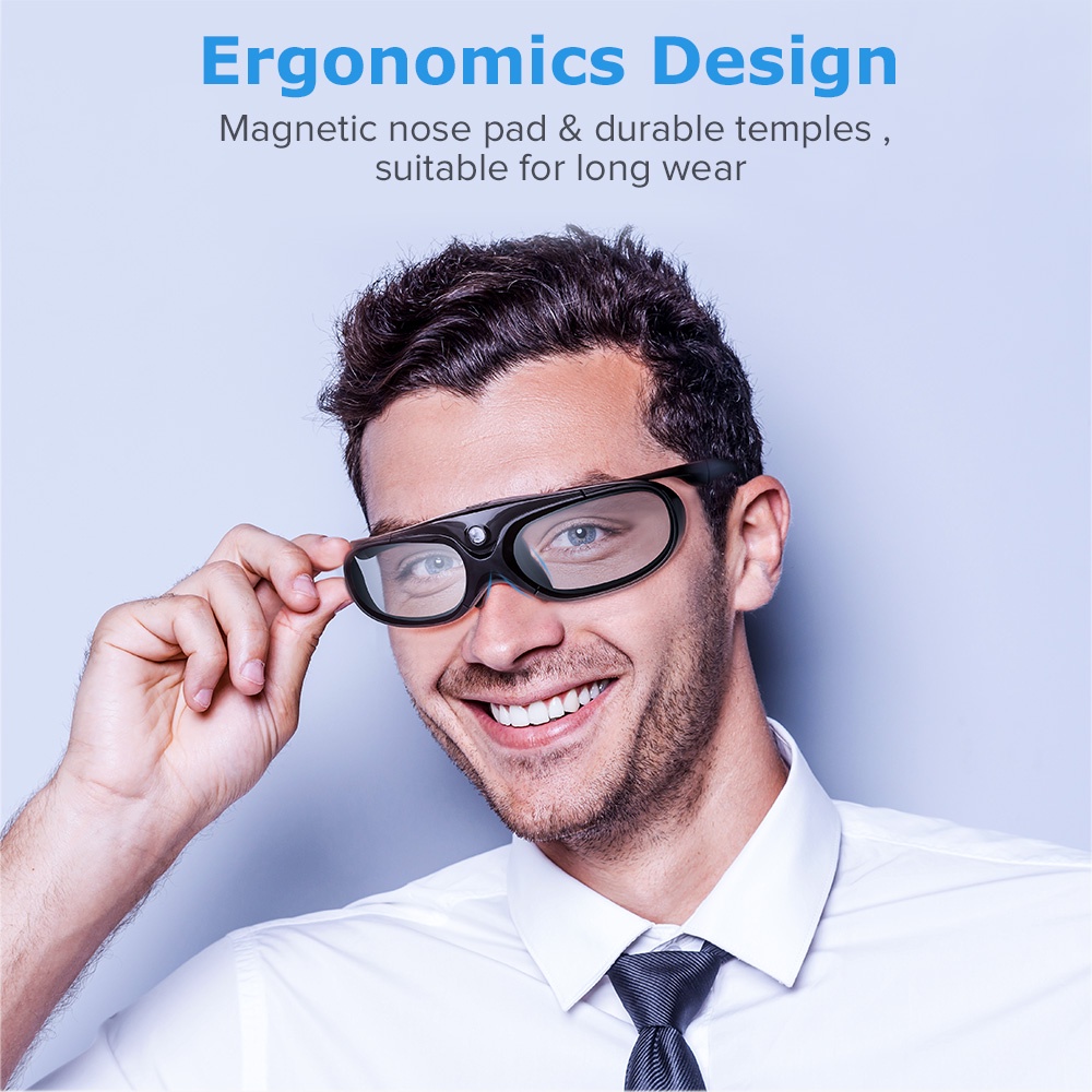 vr แว่นตา：Elikliv Active Shutter 3D Glasses DL Link cli on comatible