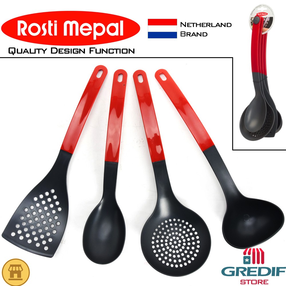 Peralatan Rosti Mepal Optima Set ทัพพี 4 ชิ้น - เครื่องมือช้อนทําอาหาร