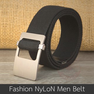 เข็มขัดผ้าสุภาพบุรุษ Fashion Nylon Men Belt (สีดำ)