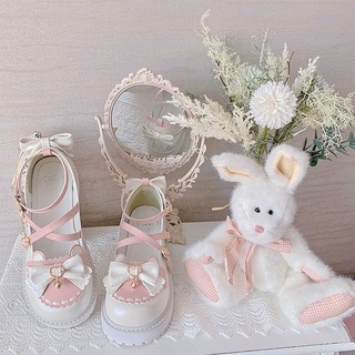 Lolita Cute Sister JK รองเท้าหนังนิ่มหัวกลมขนาดเล็ก