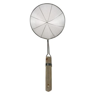 กระขอนสแตนเลส กระชอนลวด V-ONE 15 ซม. ด้ามไม้ กระชอนทำอาหาร STRAINER WITH WOODEN HANDLE V-ONE 15CM