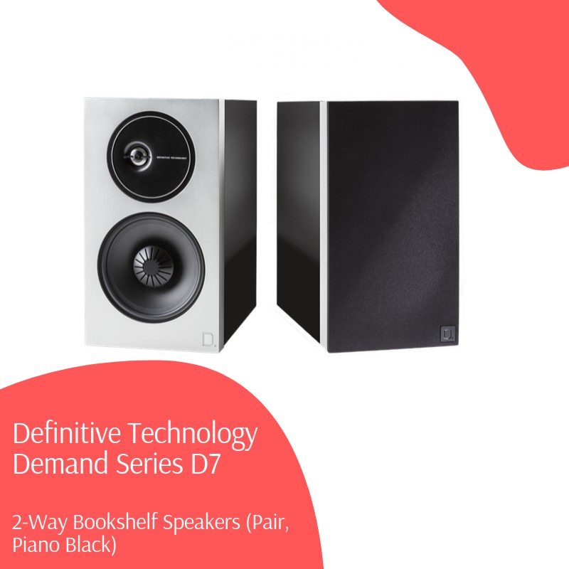 Definitive Technology Demand Series D7 2-Way Bookshelf Speakers (Piano Black, Pair) (ประกันศูนย์ 1 ปี)