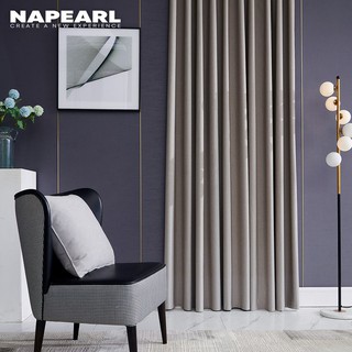 1 PC NAPEARL ผ้าม่านทึบ 100% หน้าต่างตะขอสีทึบห้องนอน langsir Blackout