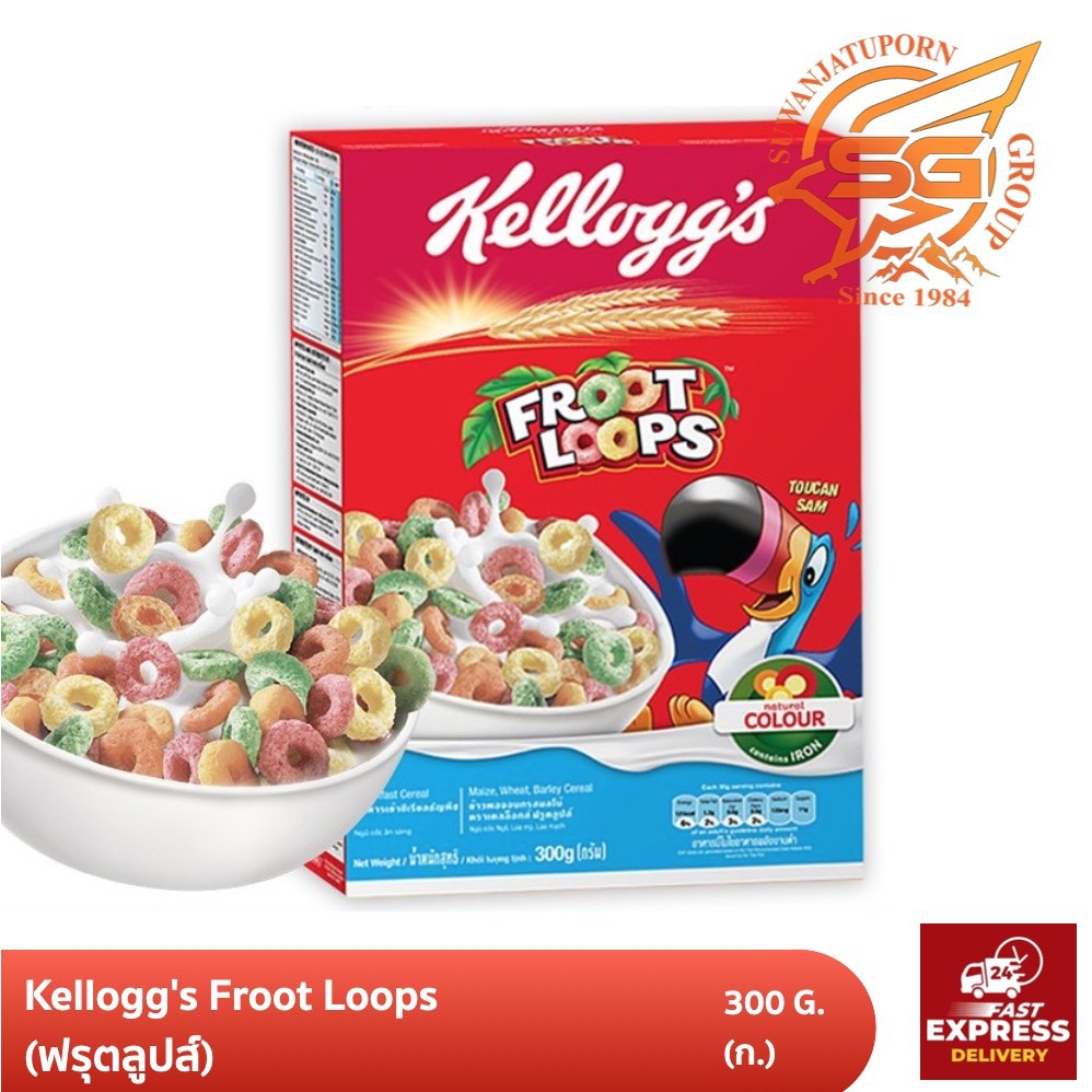 Kellogg's ฟรูตลูปส์  (FROOT LOOPS) 300​กรัม /ซีเรียล (Cereal) /อาหารเช้า /คอนเฟลก