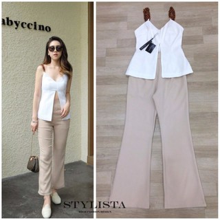 STYLISTA: ชุดเซตเสื้อ ด้านหน้าเป็นซิปรูดปรับได้ กางเกงขายาว