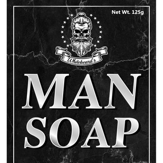 Whitebeard Man Bar - Mens Jumbo Premium Soap for Shower, Face and Beard