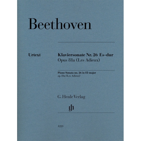 BEETHOVEN Piano Sonata no. 26 E flat major op. 81a (Les Adieux) (HN723)