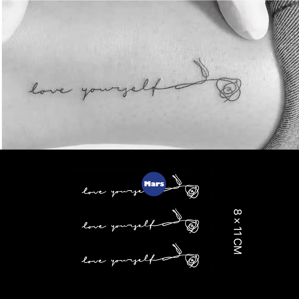 【Mars Tattoo】ใหม่ สติกเกอร์รอยสักชั่วคราว ลายดอกกุหลาบ กึ่งถาวร BTS ติดทนนาน 2 สัปดาห์ X073