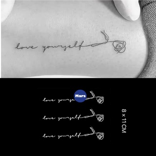 【Mars Tattoo】ใหม่ สติกเกอร์รอยสักชั่วคราว ลายดอกกุหลาบ กึ่งถาวร BTS ติดทนนาน 2 สัปดาห์ X073