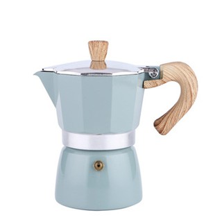 สีฟ้า พลาสเทล กาต้มกาแฟสด แบบแรงดัน espresso pot กาต้มทำจากอลูมิเนียม มอคค่าพอท 150 มล.