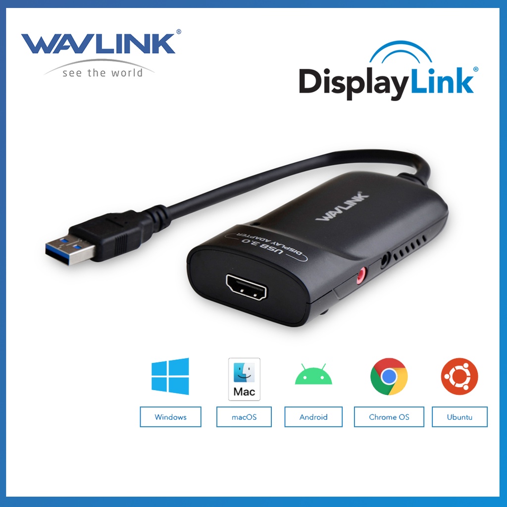 Wavlink อะแดปเตอร์กราฟฟิคการ์ดเสียง และช่องเสียบการ์ดเสียง usb 3.0 เป็น สําหรับ Windows OS (M1) Usbuntu ChromeOS Android