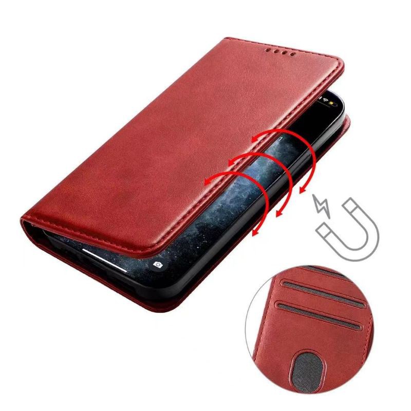 เคสมือถือ Flip Case Leather PU iph 7 / 13 / 12 /11 / X เคส ฝาพับแม่เหล็ก งานหนัง PU ใส่ นามบัตรและเงิน (THพร้อมส่งในไทย)
