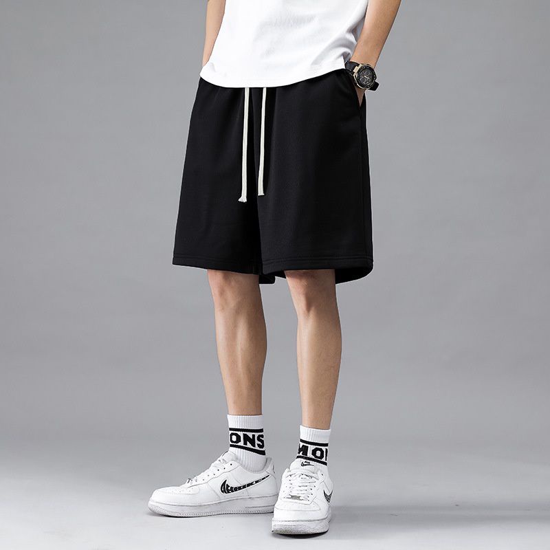 กางเกงขาสั้น unisex สําหรับผู้ชายผ้ายางยืดสีดําไซส์ใหญ่ถึง 98kg - n/