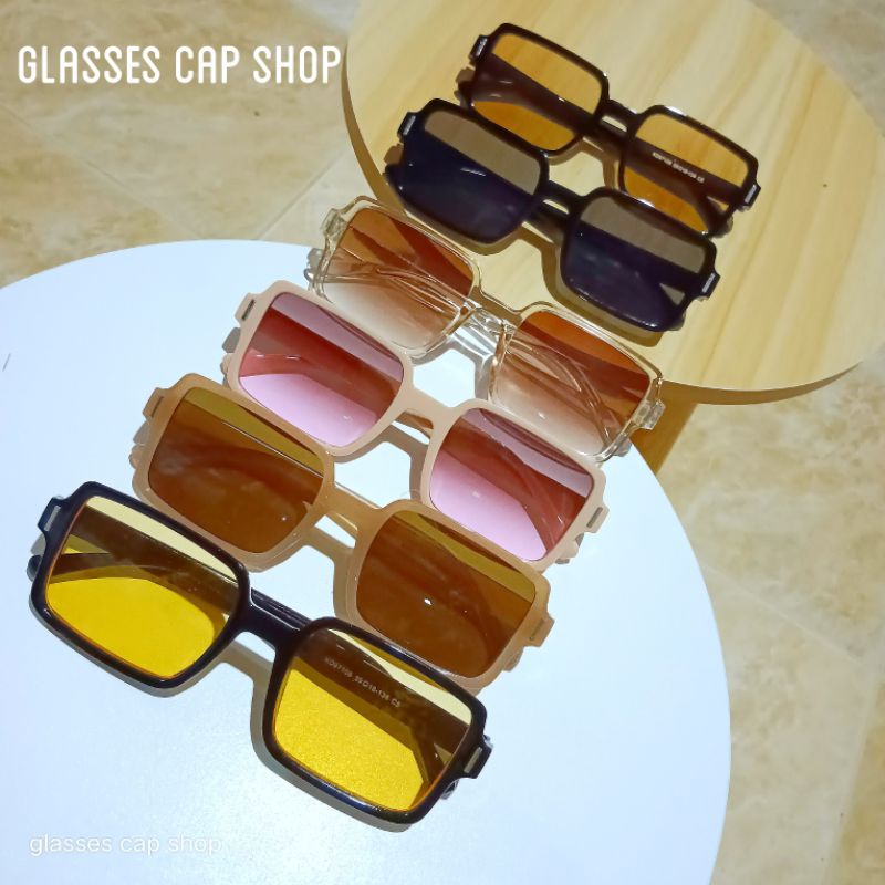 New Item 97108 แว่นตาแฟชั่น แว่นตากันแดด ทรงเหลี่ยมวินเทจ [[ร้านในไทย, สินค้าพร้อมส่ง]]