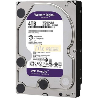 มีของพร้อมส่ง WD WD40PURZ HDD AV WD 4TB SATA3(6Gb/s) 64MB CACHE ของแท้ ประกัน 3ปี