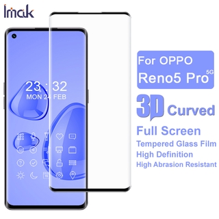 แท้ ฟิล์มกระจกนิรภัยกันรอยหน้าจอ 3D ทรงโค้ง สําหรับ Oppo Reno 5 Pro 5G Reno5 Pro 5G