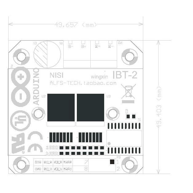 Double BTS7960 43A H-bridge โมดูลมอเตอร์ไดรฟ์พลังงานสูงสําหรับตู้เย็นรถยนต์ 1ชิ้น