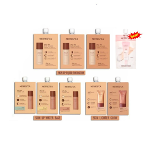 (แบบซองสีทอง) Merrezca Skin Up Liquid Water Base Lighter Glow Foundation รองพื้น หน้าโกล์ว 5 ml. รองพื้นเมอ ครีมรองพื้น