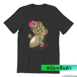 เสื้อยืดลําลองสําหรับผู้ชายแขนสั้นคอกลมพิมพ์ลาย Otter No No Print