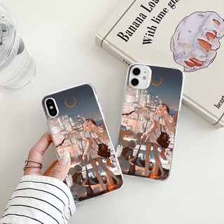 boat Beautiful girl  เคสไอโฟน 11 pro max 8พลัส เคส iPhone 7 8 plus se2020 11 14 pro max  cover 13 12 Xr Xs X case นิ่ม