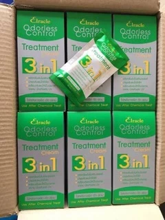 ใบโอเขียวทรีสเมนต์ 3 in 1 Elracle Odorless Control Treatment (green bio super) ซองเขียว 1 กล่อง 24 ซอง