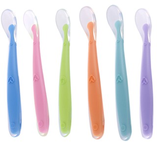 SPL-Baby Soft Silicone Spoon Candy Color Temperature Sensing Spoon Children Food Baby Feeding Dishes Feeder Appliance