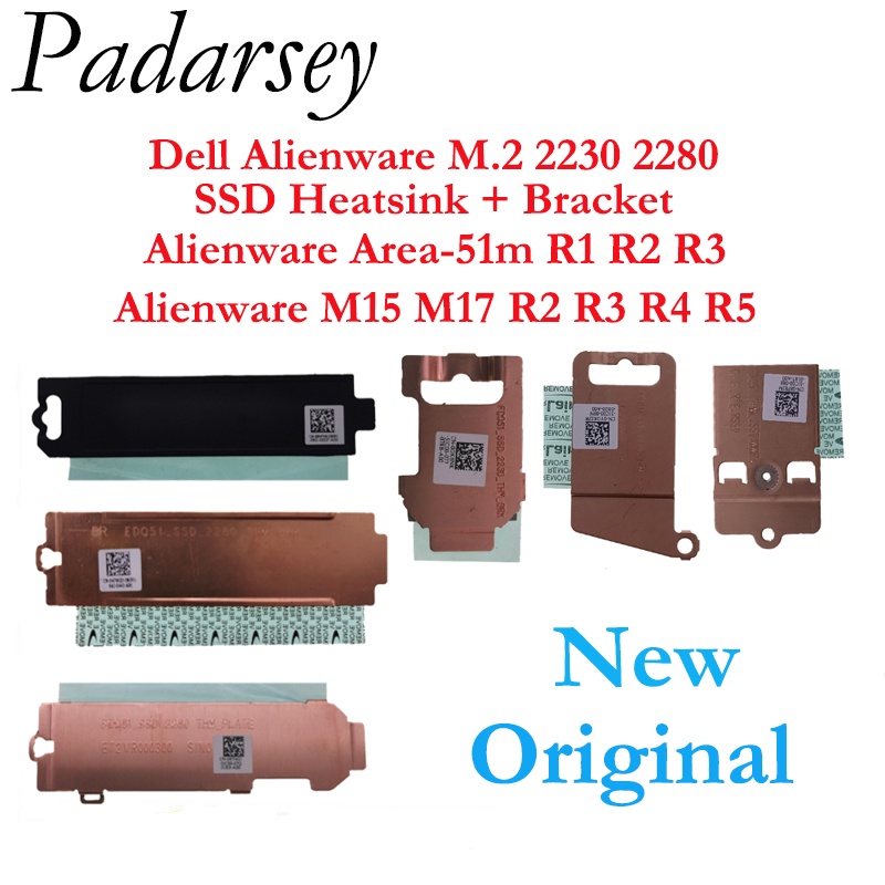 M.2 SSD ฮีทซิงค์ฮาร์ดไดรฟ์ Dell Alienware M15 M17 พื้นที่ 51m R2 R3 R4 R5 47W2D 8856F RT4G1 GK8NK 8F