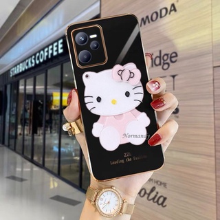 เคสโทรศัพท์ 2022 New Casing Realme C35 / C21Y / C25Y / GT Neo 2 / GT Master Edition Fashion Handphone Case Silicagel Soft Protective Case with Cute Cartoon Hellokitty Makeup Mirror Back Cover เคส