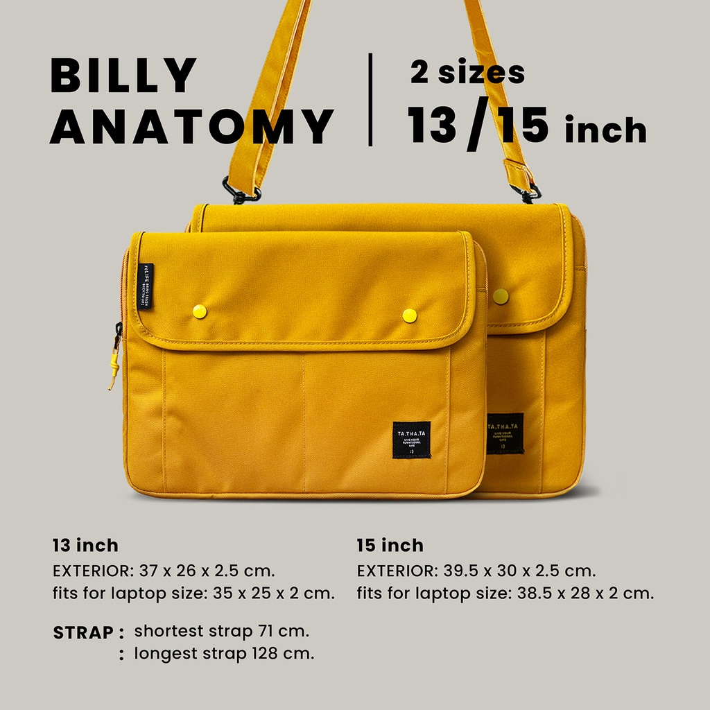 Billy relife smog laptop sleeve 13"/ 15" กระเป๋าใส่แลปทอป รุ่นบิลลี่ ไซส์สีเทาสี 13 นิ้ว และ 15 นิ้ว
