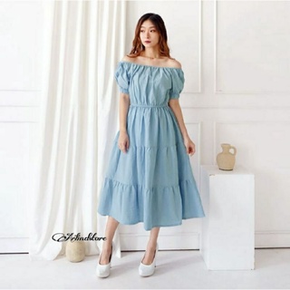 DRESS WANITA SUSUN REMPEL LEHER SABRINA / DRESS KEKINIAN KOREAN STYLE [ CHERY ]