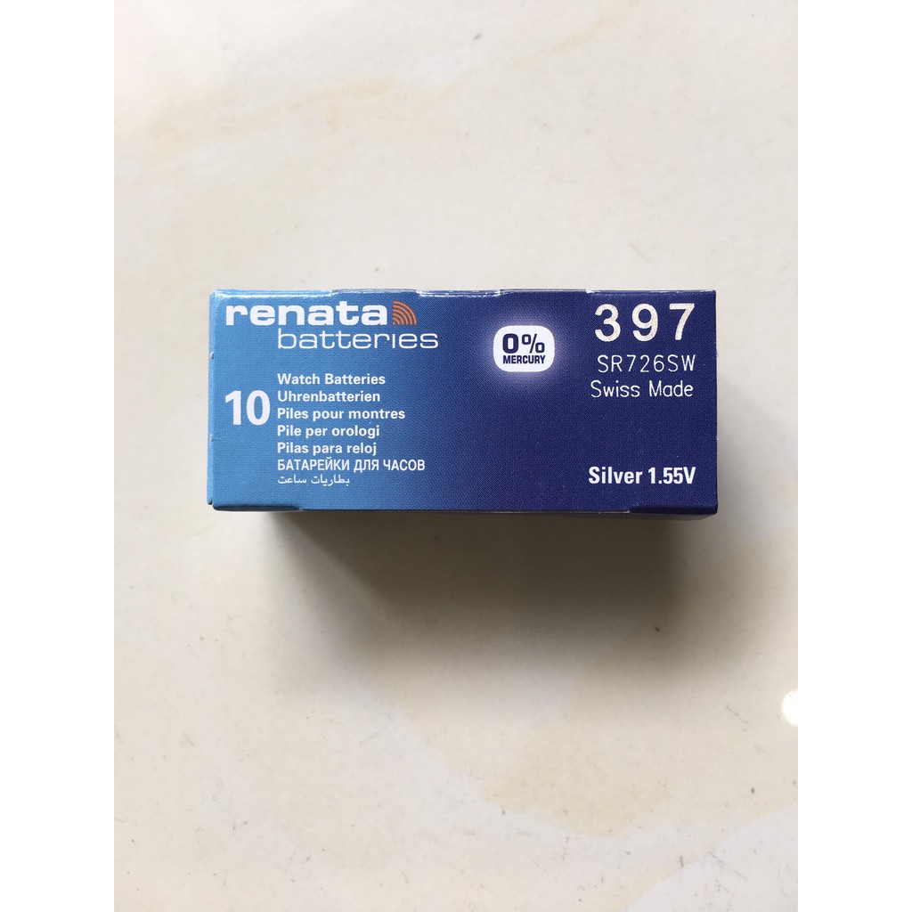 กล่องแบตเตอรี่นาฬิกา Renata 397 SR726SW 397 SR726SW 10 ก้อน