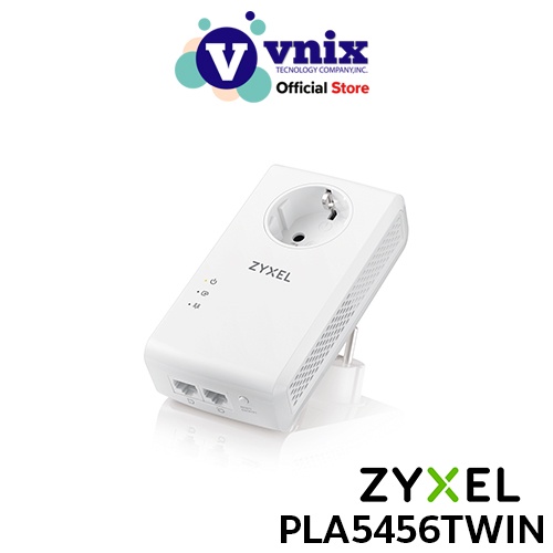 Zyxel รุ่น PLA5456TWIN เพาเวอร์ไลน์ 1800Mbps HomePlug AV2 Powerline 2-port Gigabit (100/1000Mbps)