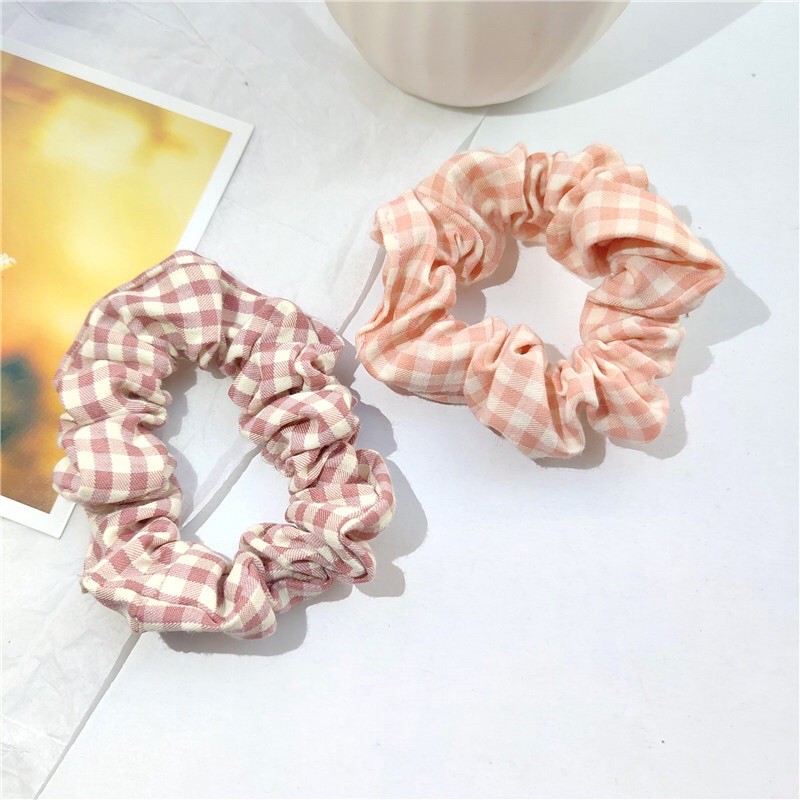 ยางรัดผมผ้าคอตตอนลายสก๊อต พร้อมส่ง - รูปที่ 7