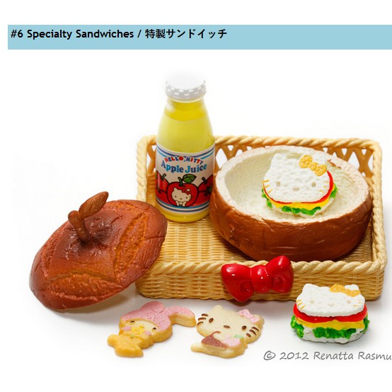 RE-Ment Hello Kitty  Specialty Sandwiches ขนมปังแซนวิช
