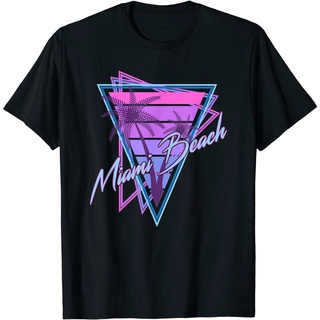 เสื้อยืด พิมพ์ลาย Miami Beach สไตล์วินเทจ ยุค 80s ของที่ระลึกจากชายหาด