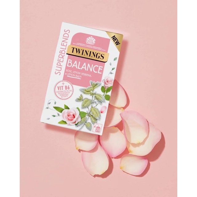 TWININGS SUPERBLENDS BALANCE ออกใหม่ล่าสุด ไม่มีคาเฟอีน ชาร้อน ชาอังกฤษแท้ ชากุหลาบ