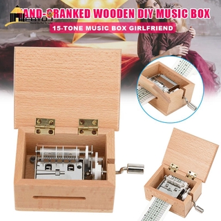 【ราคาถูก】FBYUJ DIY Hand-cranked Music Box Wooden Box with Hole Puncher and Paper Tapes