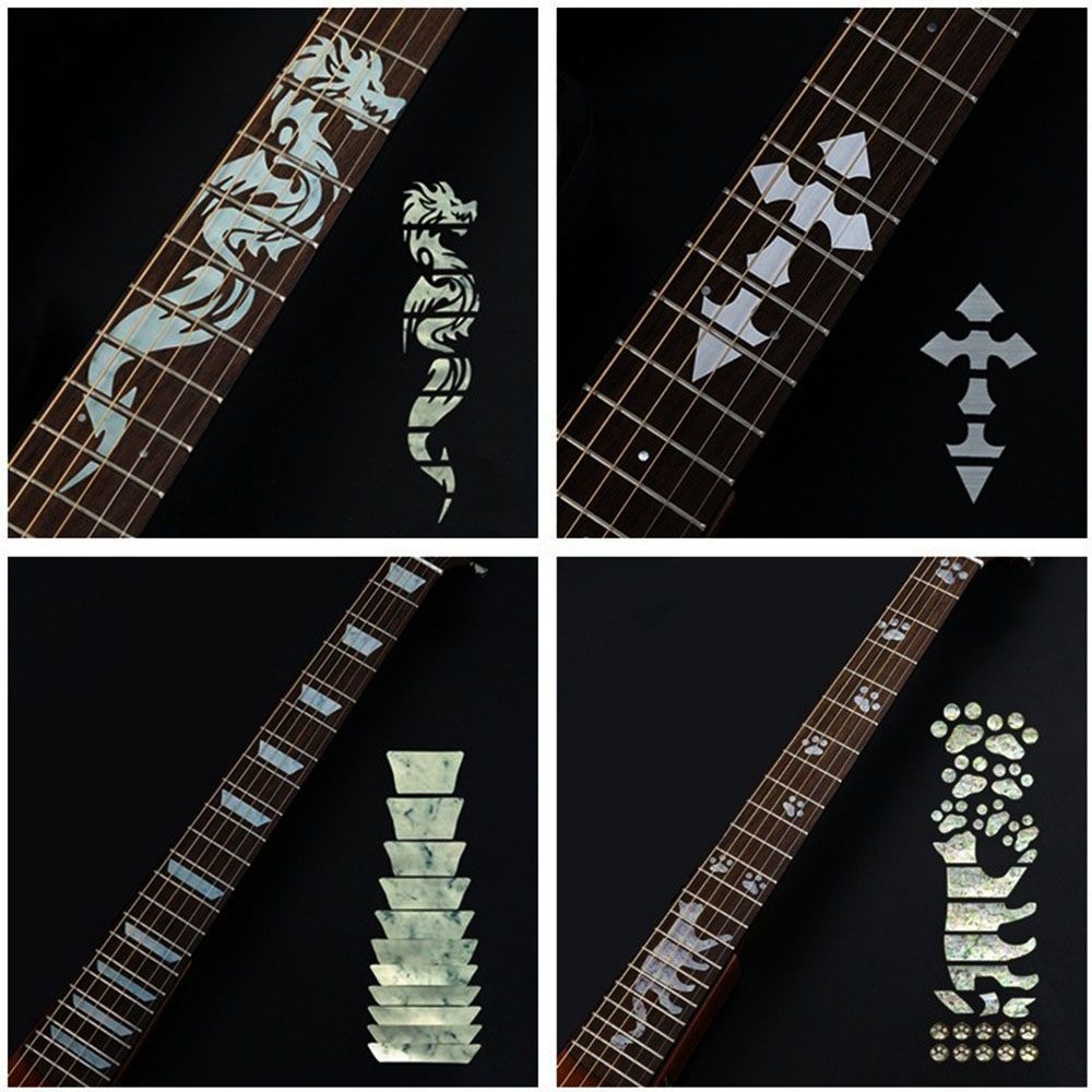 Ultra Thin Fretboard Sticker Guitarra Accessories Cross Inlay Decals ...