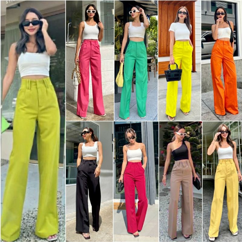 Simonne high waist pants เข้าแล้วค่ะ กางเกงขากระบอก ทรงสวยต้องเก็บ เบสิคใส่แมทช์อะไรก็ดี