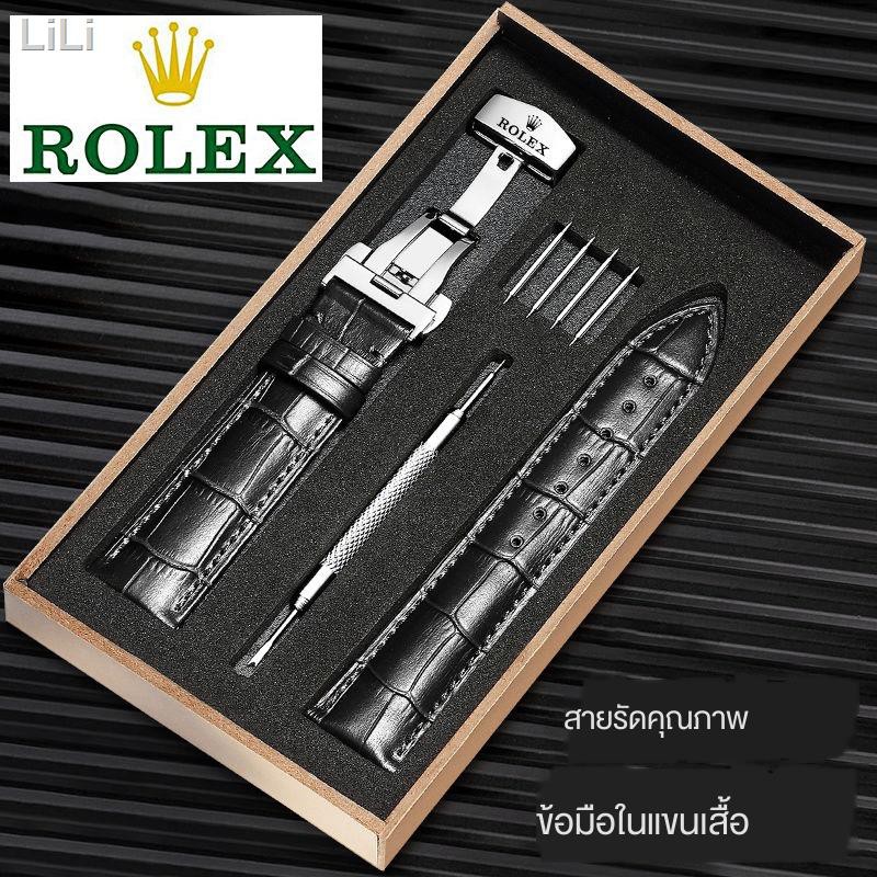 ▬ นาฬิกา Rolex สายหนังหัวเข็มขัดผีเสื้อพร้อม cosmograph Submariner Daytona สีฟ้าสีดำสีเขียวน้ำ Ghost