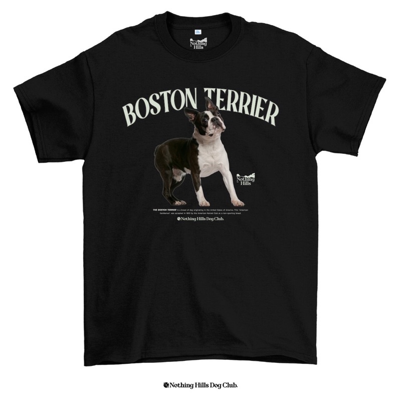 【hot tshirts】เสื้อยืดลาย BOSTON TERRIER ( บอสตันเทอร์เรียร์ ) Classic Cotton Unisex by 【Nothing Hills】2022