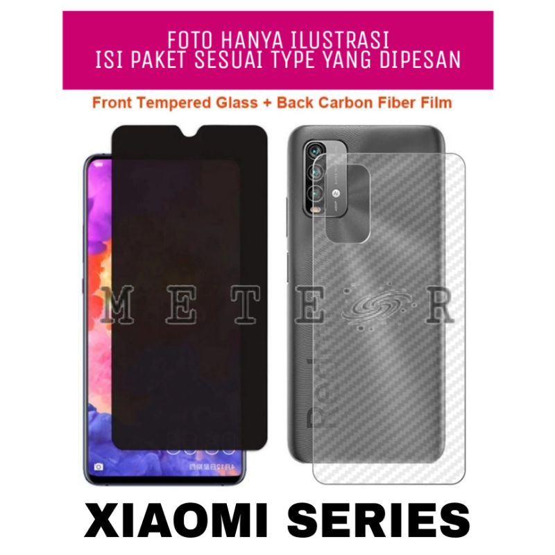 2IN1 TEMPERED GLASS SPY SKIN CARBON XIAOMI MI 11 LITE REDMI 9T 9C 9
