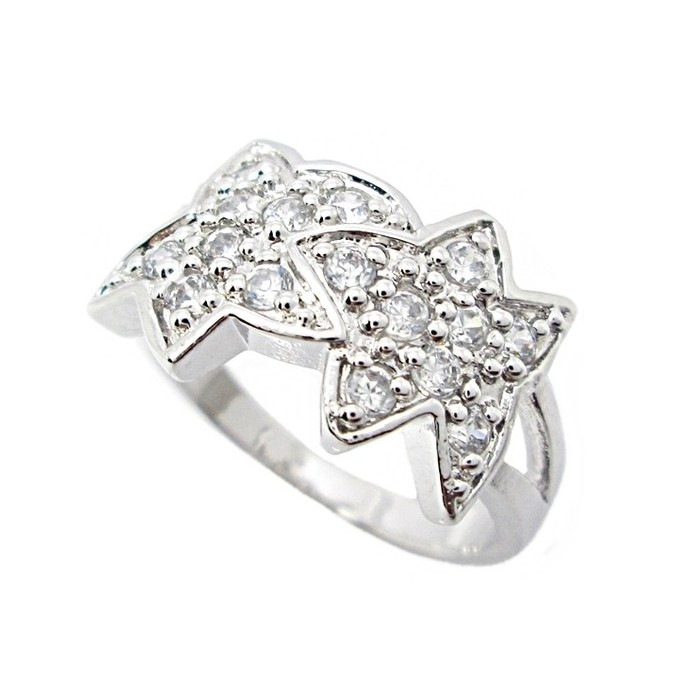 แหวนผู้หญิงมินิมอล แหวนผู้หญิงแฟชั่น แหวนดาว ประดับเพชร ประดับเพชร cz ประดับเพชร cz สวยวิ้งวับ ชุบทองคำขาว