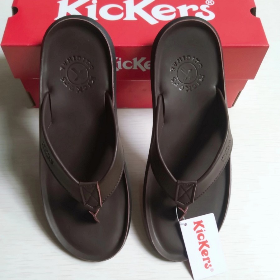รองเท้าแตะผู้ชาย Kickers - รองเท้าแตะหนัง Kickers - รองเท้าแตะผู้ชาย Kickers ดั้งเดิม หนังแท้