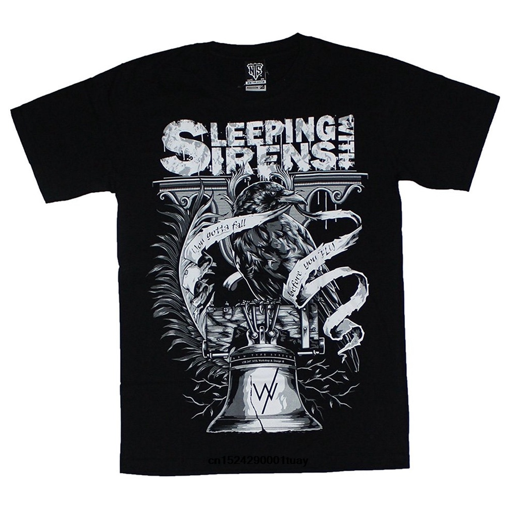 เสื้อยืดผู้ชาย แฟชั่น Sleeping With Sirens You Gotta Fall เสื้อยืดสีดํา