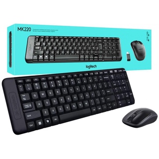 ชุดคีย์บอร์ดและเมาส์ไร้สาย LOGITECH (MK220) Black