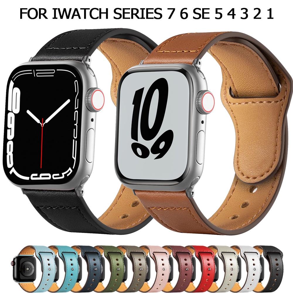 สายหนังแบบใหม่ สาย iwatch7 45มม 4มม iwatch series 7 6 SE 5 4 3 2 1 38มม 42มม 40มม 44มม