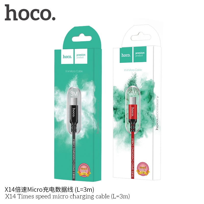 สายชาร์จยาว 1เมตร/2เมตร/3เมตร Hoco X14 Time Speed Charger สำหรับ L/Samsung/Micro USB / Type C - รูปที่ 7