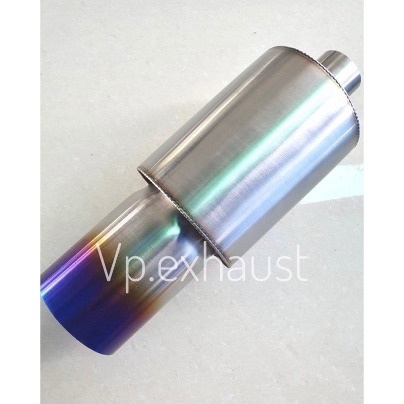 ท่อไอเสีย รถเก๋ง ปากตรง 4.5"x6" รูเข้า1.6 นิ้ว ปลายท่อแต่ง ปลายท่อสูตร ปลายท่อไอเสีย ไดร์สี ปลายเก๋ง(สแตนเลส)