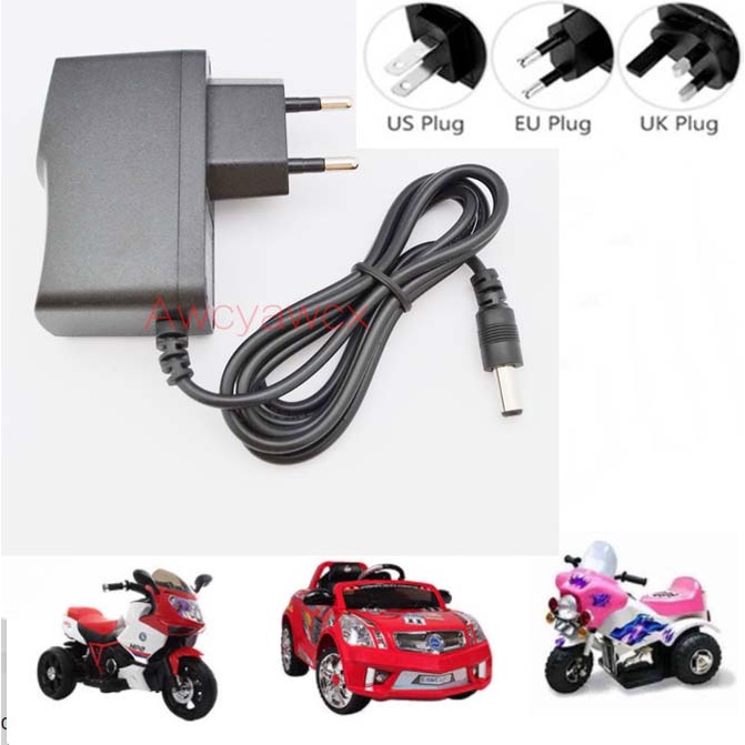 อะแดปเตอร์ชาร์จแบตเตอรี่รถมอเตอร์ไซค์ไฟฟ้า DC 6V 12V 1A 500mA 1000mA สําหรับเด็ก toys car charger children's electric motorcycle